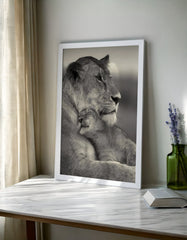 Lioness and Cub | Wildlife Wall Art Print - Print