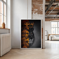 Majestic Divide | Crowned Lion Wall Art Print - Print