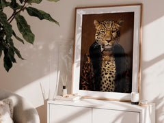 Majestic Feline | Leopard in Luxury Gown Wall Art Print