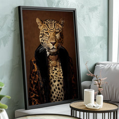 Majestic Feline | Leopard in Luxury Gown Wall Art Print