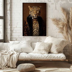 Majestic Feline | Leopard in Luxury Gown Wall Art Print