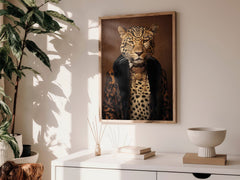Majestic Feline | Leopard in Luxury Gown Wall Art Print