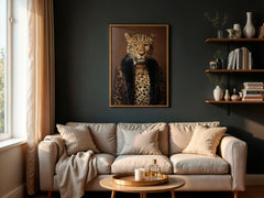 Majestic Feline | Leopard in Luxury Gown Wall Art Print