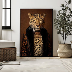 Majestic Feline | Leopard in Luxury Gown Wall Art Print