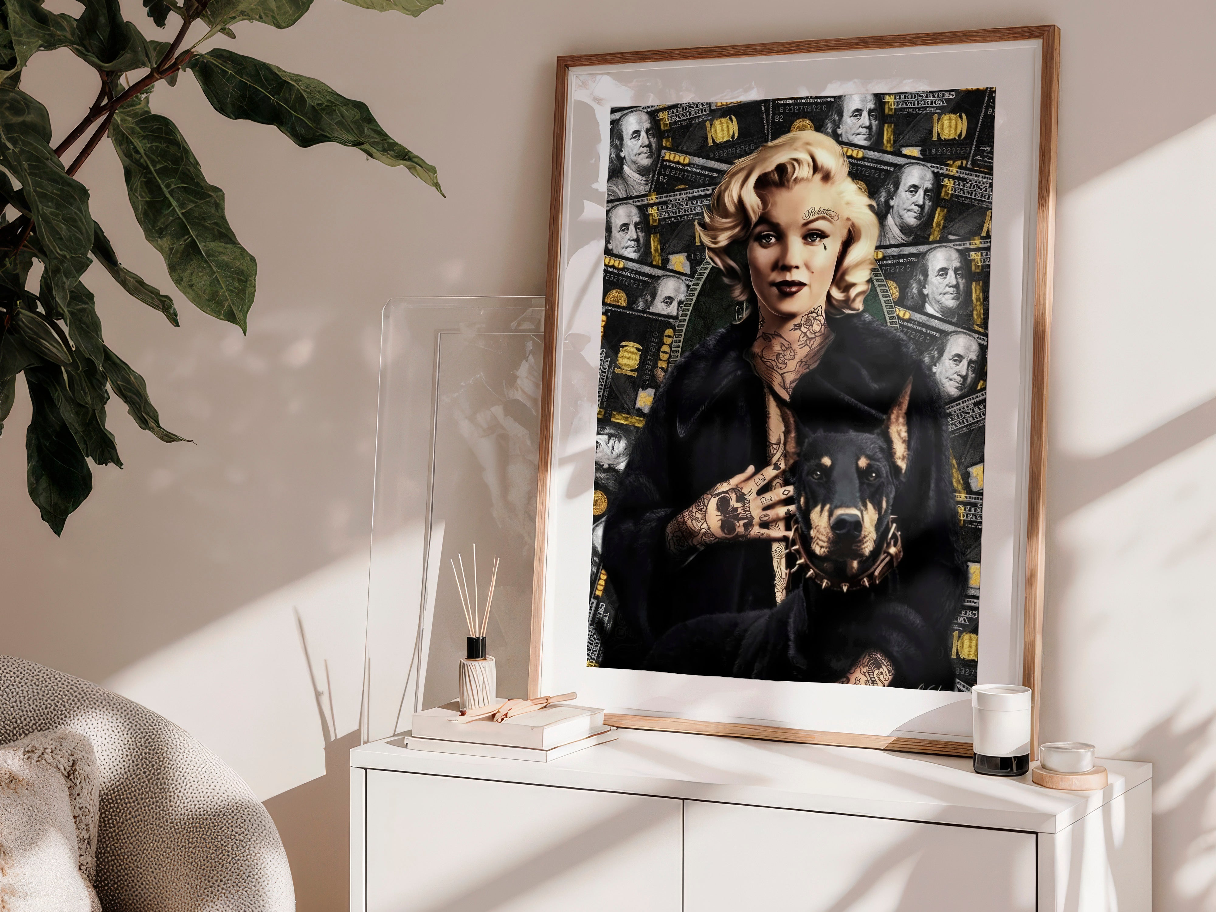marilyn-monroe-doberman-black-and-gold-artwork