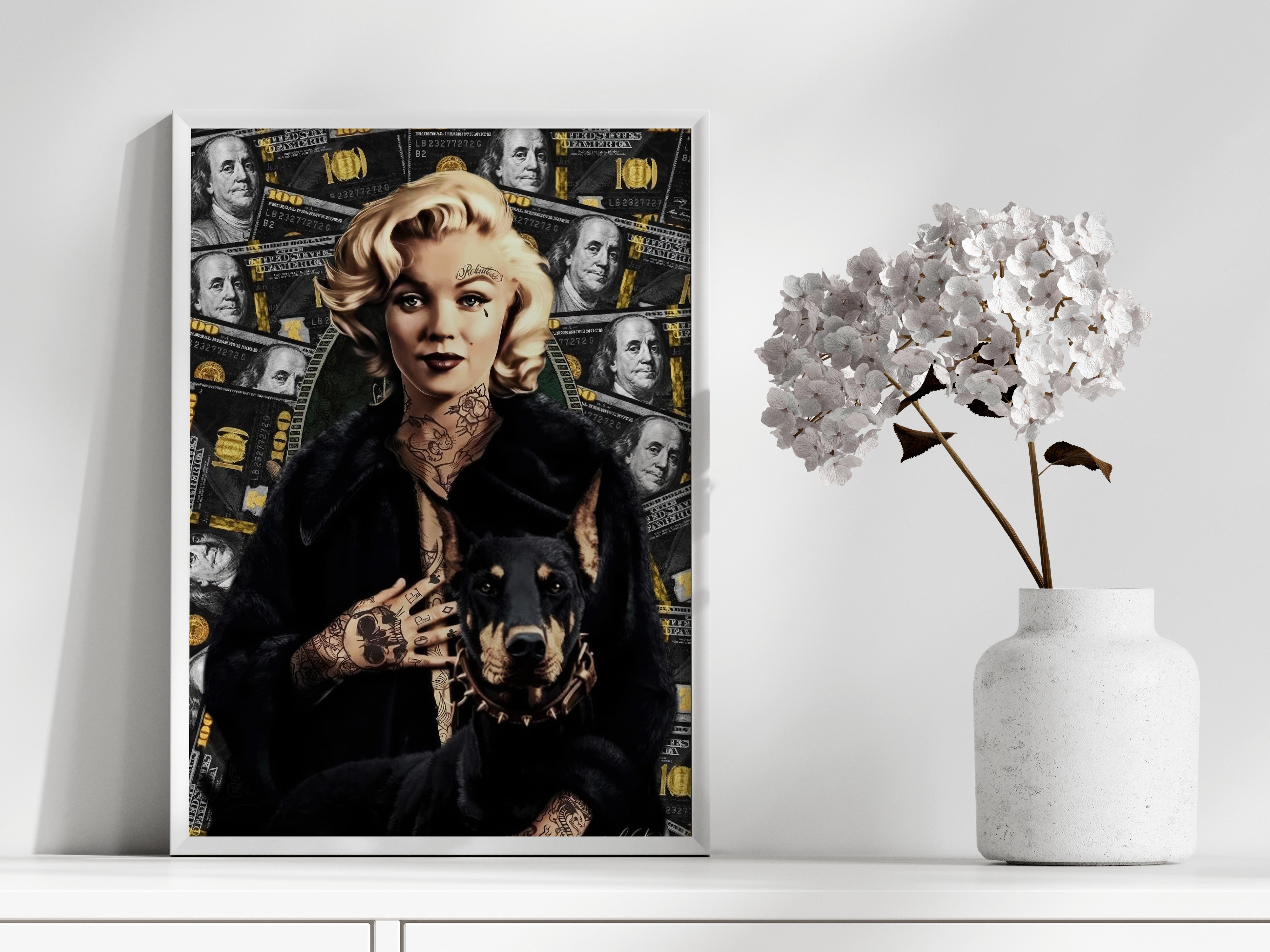 marilyn-monroe-money-background-wall-art