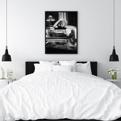 Marilyn Monroe Reading Newspaper | Elegant Vintage Hollywood Print - Print