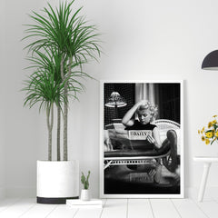 Marilyn Monroe Reading Newspaper | Elegant Vintage Hollywood Print - Print