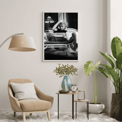 Marilyn Monroe Reading Newspaper | Elegant Vintage Hollywood Print - Print