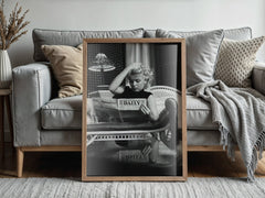Marilyn Monroe Reading Newspaper | Elegant Vintage Hollywood Print - Print