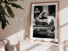 Marilyn Monroe Reading Newspaper | Elegant Vintage Hollywood Print - Print