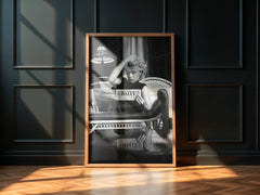 Marilyn Monroe Reading Newspaper | Elegant Vintage Hollywood Print - Print