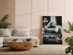 Marilyn Monroe Reading Newspaper | Elegant Vintage Hollywood Print - Print