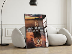 Mindset Is Everything | Lion Motivational Wall Art Print - Print