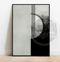 Modern Grey & Black Abstract Print
