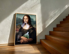 Mona 420 | Smoking Mona Lisa Wall Art Print - Print
