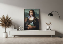 Mona 420 | Smoking Mona Lisa Wall Art Print - Print