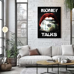 Money Talks | Bold Lips Wall Art Print - Print