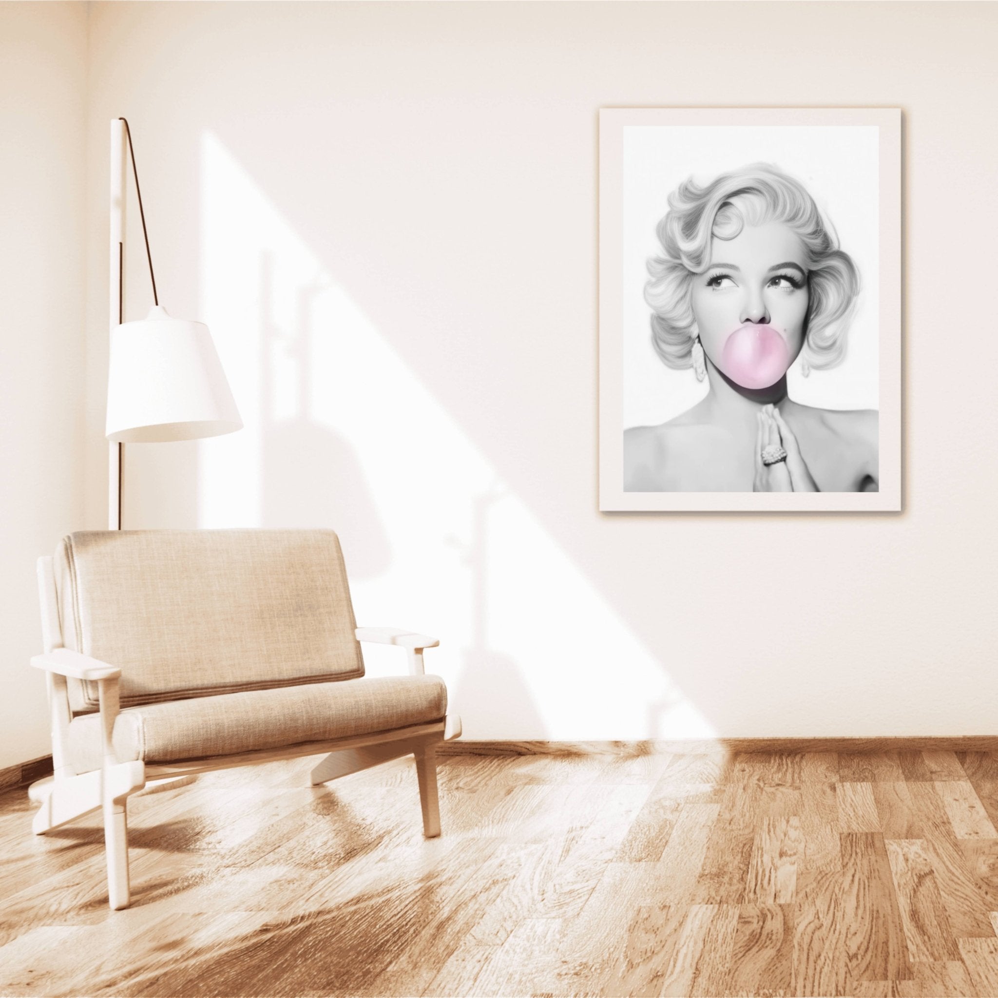 Monroe Bubble Gum Pop Art Print | Fashion Icon Art - Print
