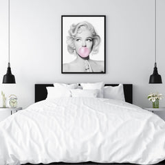 Monroe Bubble Gum Pop Art Print | Fashion Icon Art - Print