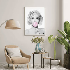 Monroe Bubble Gum Pop Art Print | Fashion Icon Art - Print