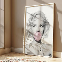 Monroe Bubble Gum Pop Art Print | Fashion Icon Art - Print