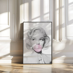 Monroe Bubble Gum Pop Art Print | Fashion Icon Art - Print