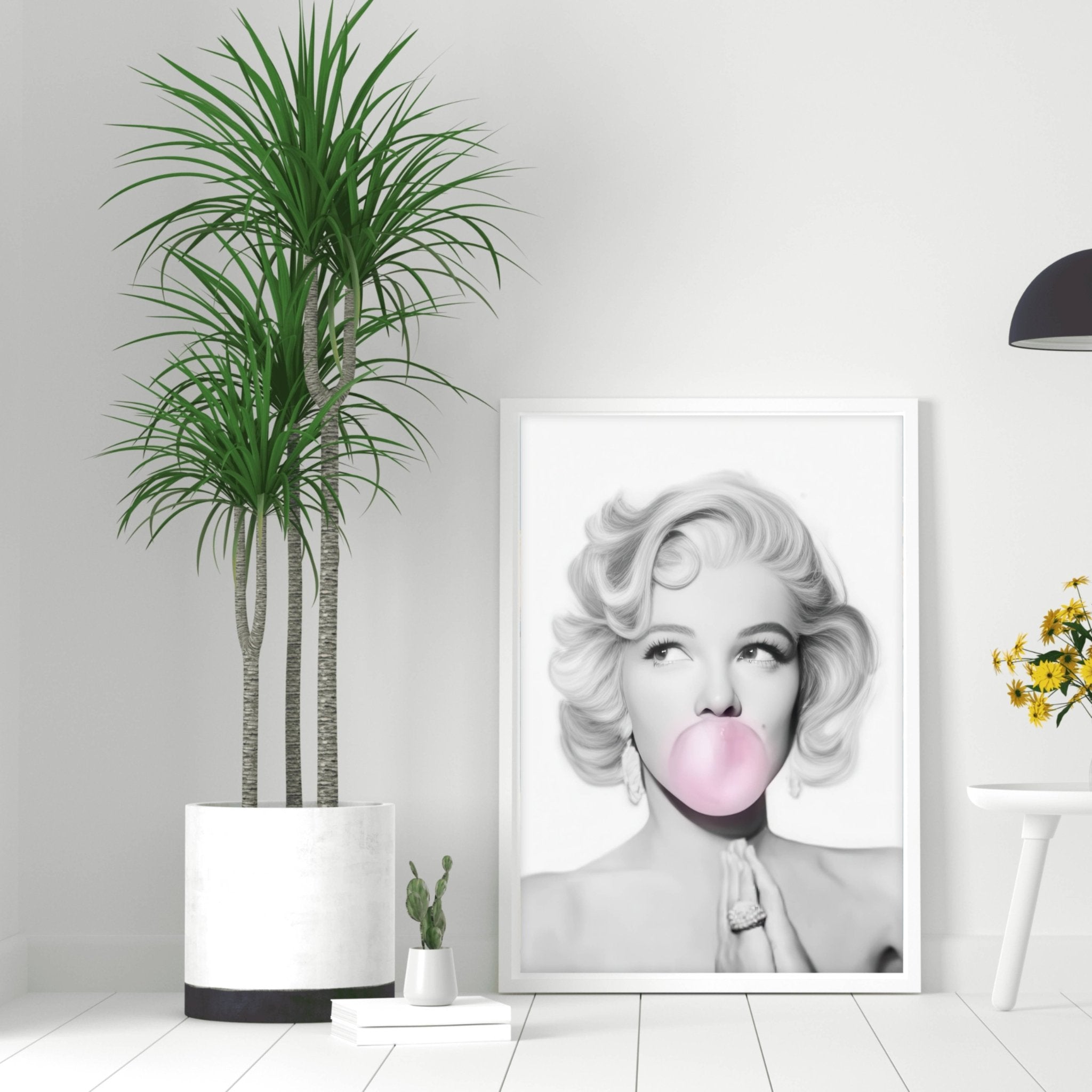 Monroe Bubble Gum Pop Art Print | Fashion Icon Art - Print