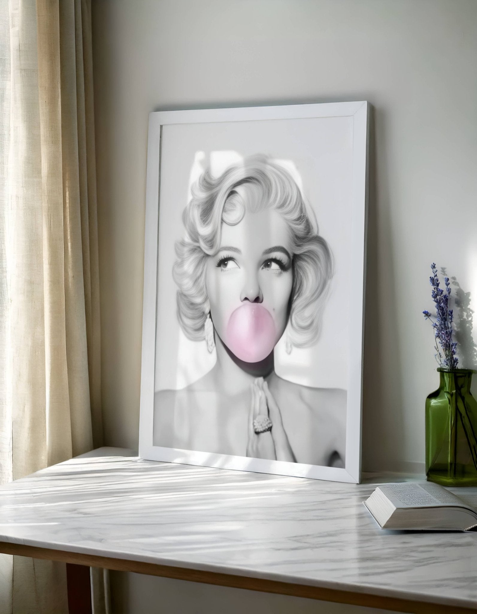 Monroe Bubble Gum Pop Art Print | Fashion Icon Art - Print