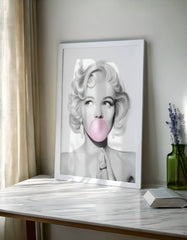 Monroe Bubble Gum Pop Art Print | Fashion Icon Art - Print