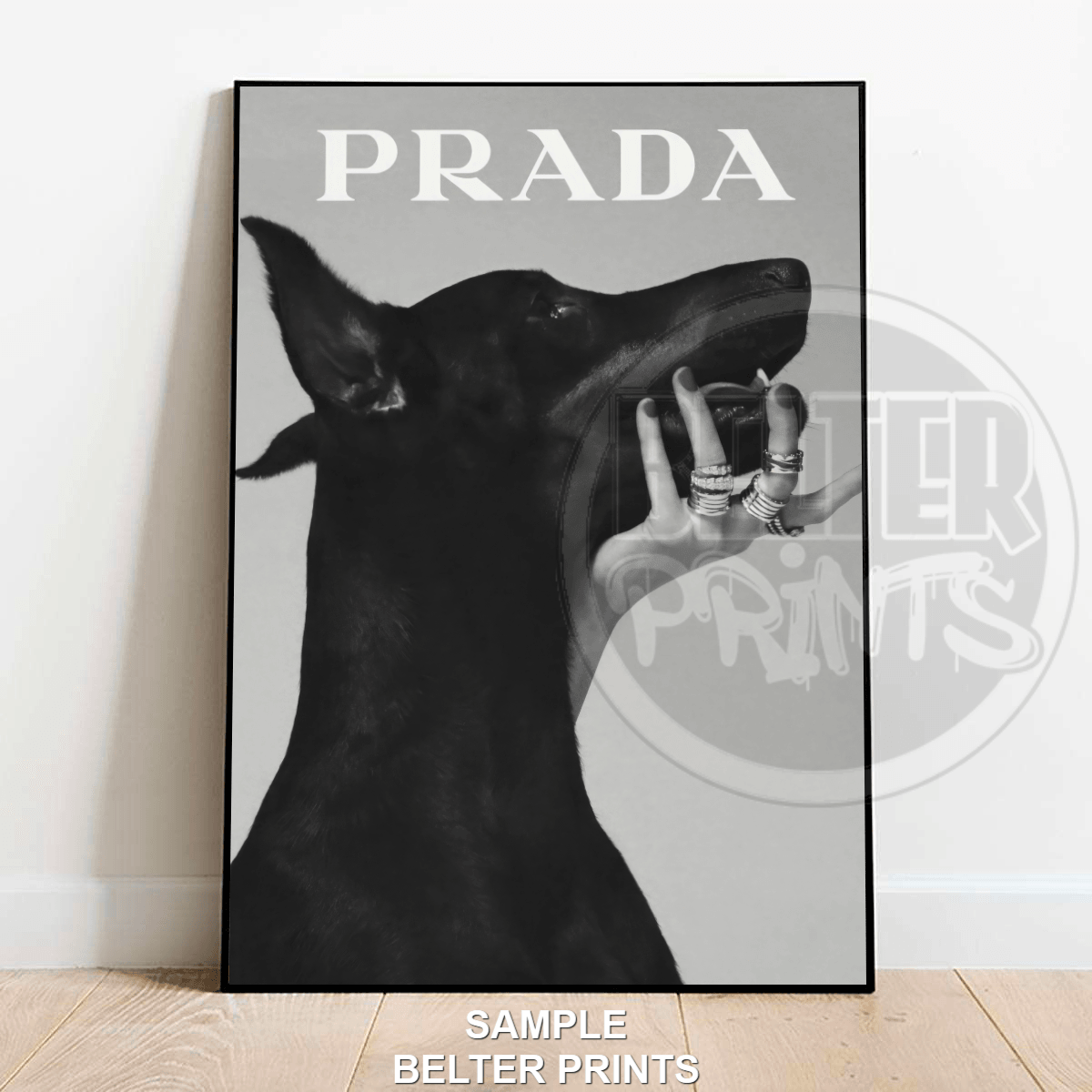 prada wall art, luxury fashion print, designer fashion poster