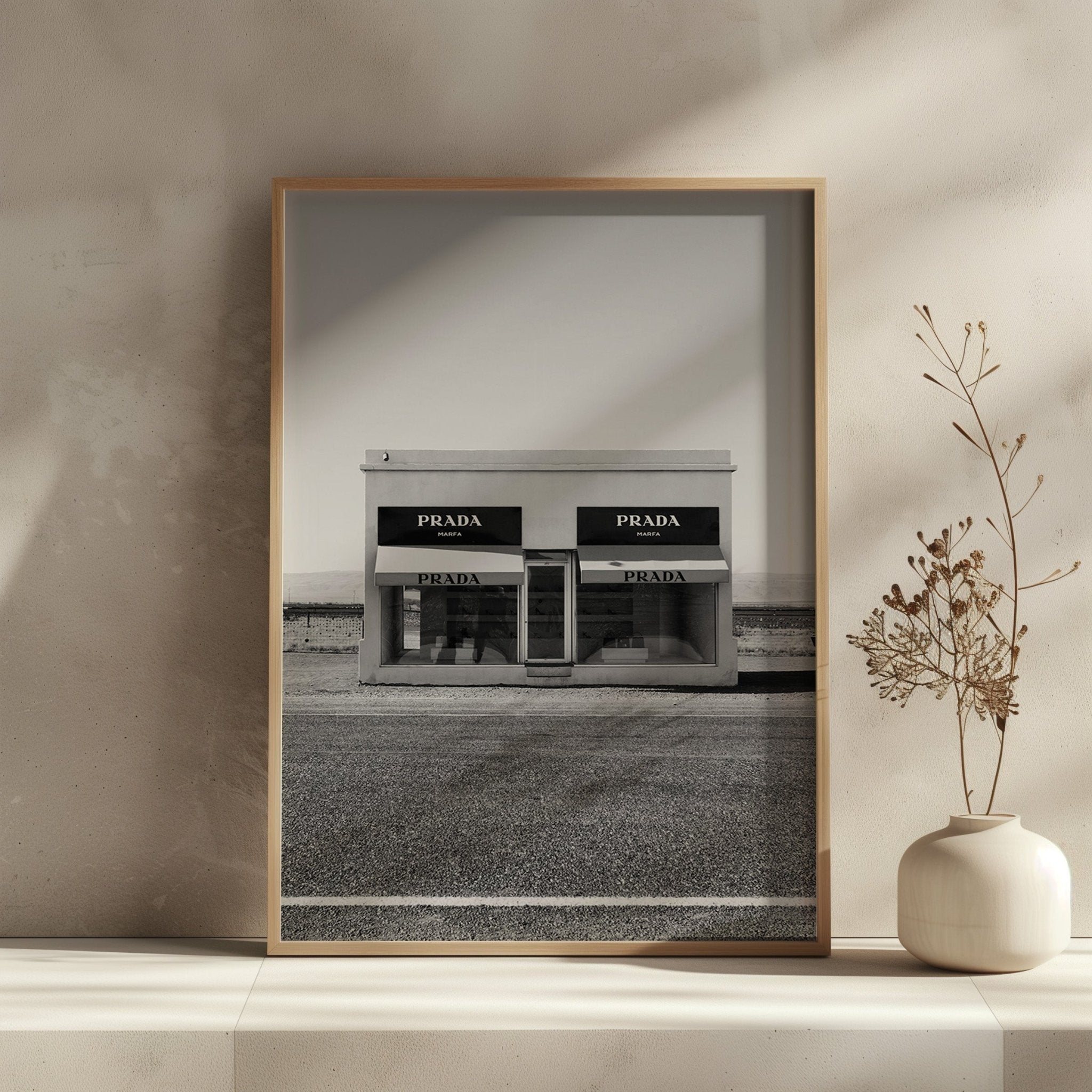 Prada Marfa Inspired Wall Art | Minimalist Urban Luxury Print - Print