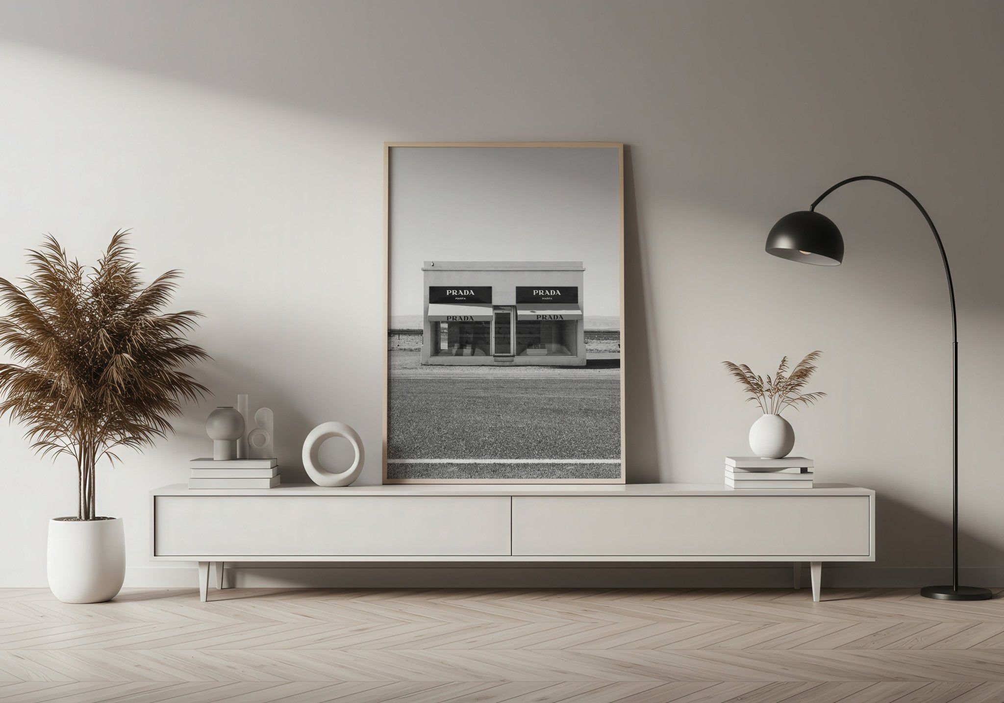 Prada Marfa Inspired Wall Art | Minimalist Urban Luxury Print - Print