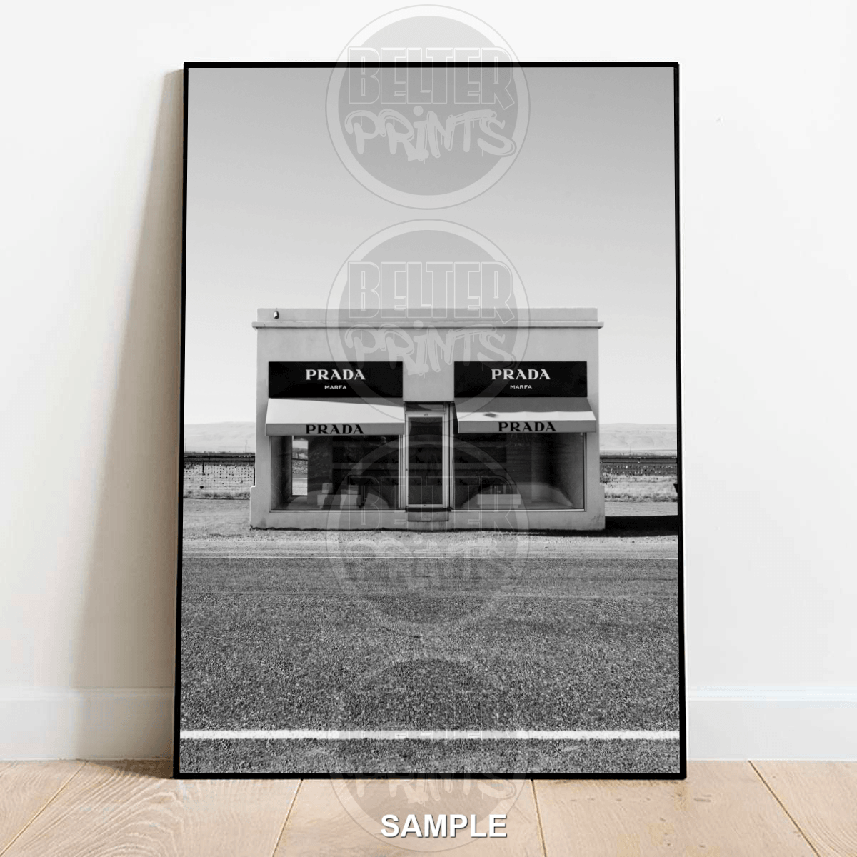 Prada Marfa Inspired Wall Art | Minimalist Urban Luxury Print - A4 – 21x29cm (8x12’’) - Print