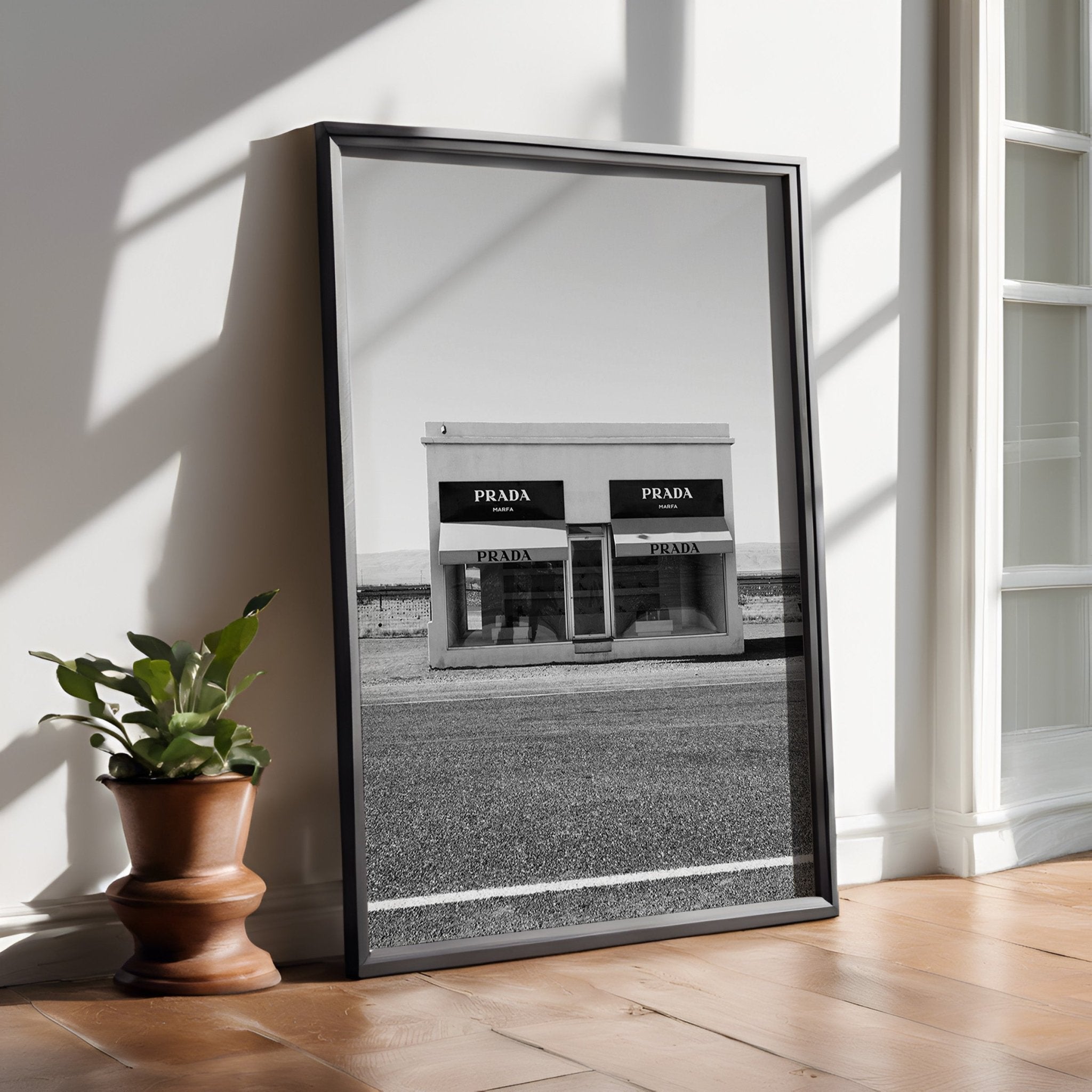 Prada Marfa Inspired Wall Art | Minimalist Urban Luxury Print - Print