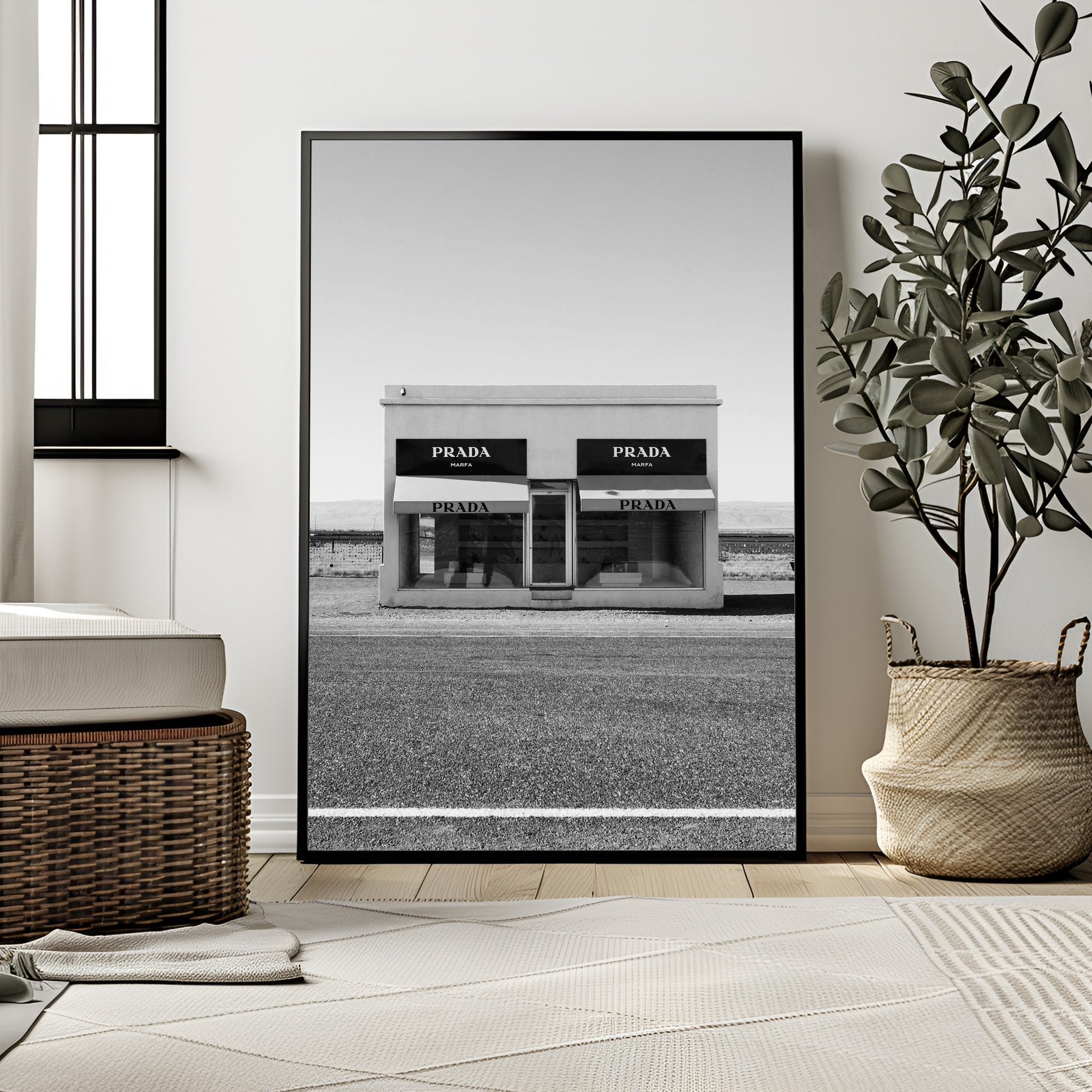 Prada Marfa Inspired Wall Art | Minimalist Urban Luxury Print - Print