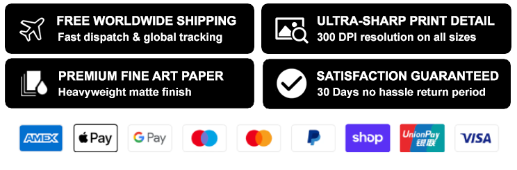 Belter Prints badges - free worldwide shipping, ultra-sharp print detail, premium fine art paper, satisfaction guaranteed