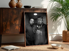 Putin & Kim Jong un Elon & Trump | Door Cam Satirical Wall Art 2-Print Bundle - BUNDLE