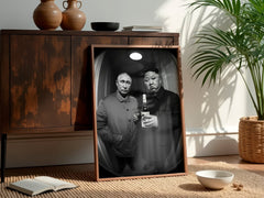 Putin & Kim Jong Un | Satire Doorbell Cam Wall Art Print - Print