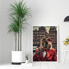Red Suit Soprano | Unique Monkey Wall Art Print - Print