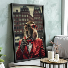 Red Suit Soprano | Unique Monkey Wall Art Print - Print