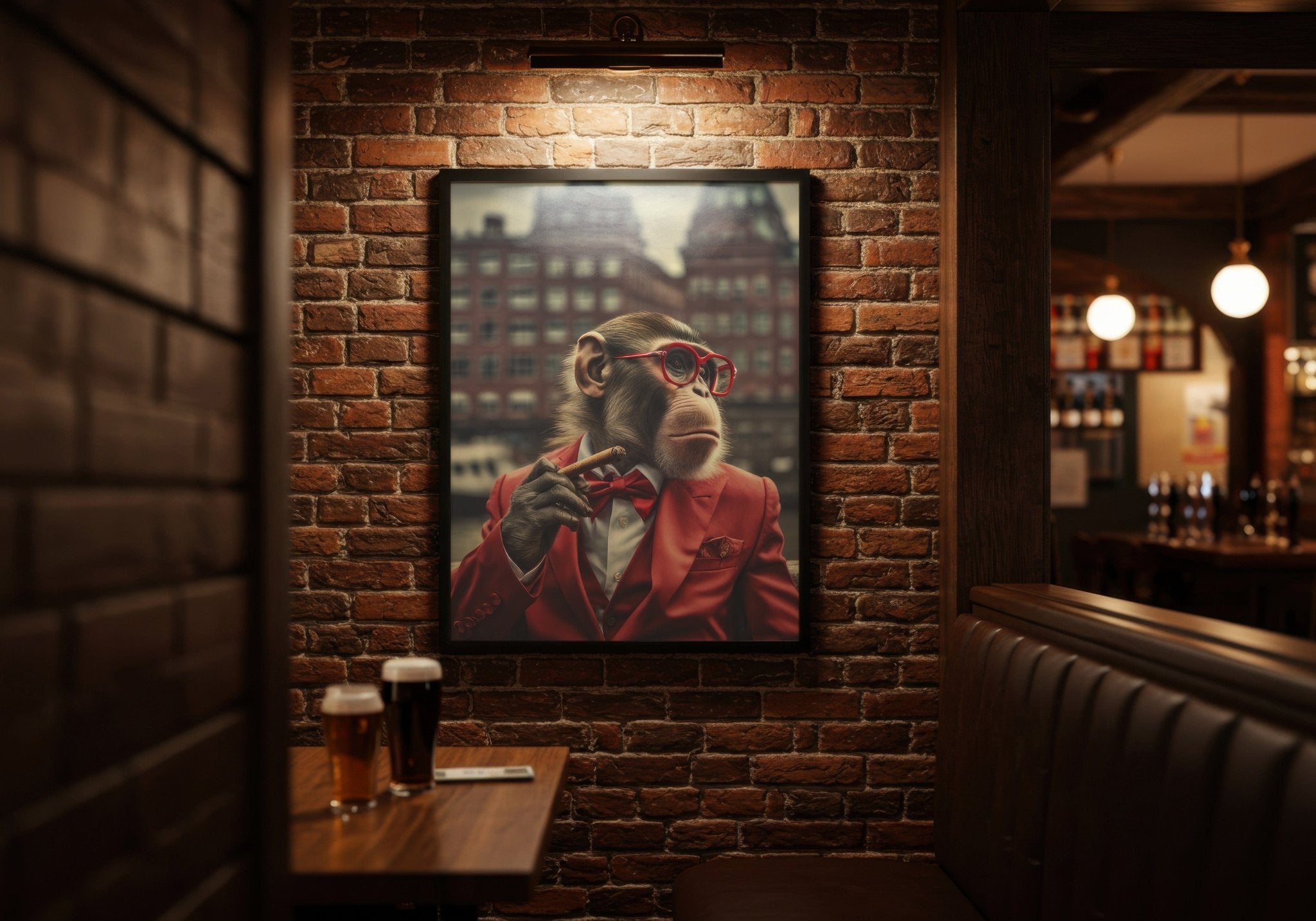 Red Suit Soprano | Unique Monkey Wall Art Print - Print
