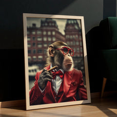 Red Suit Soprano | Unique Monkey Wall Art Print - Print