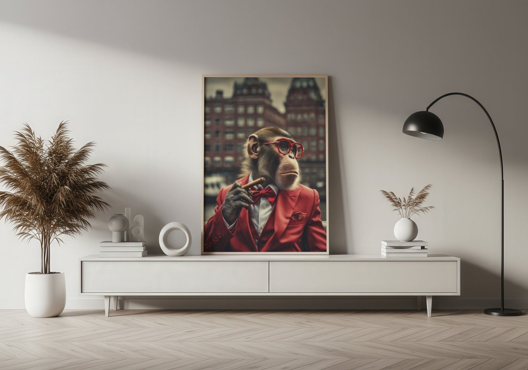 Red Suit Soprano | Unique Monkey Wall Art Print - Print