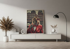 Red Suit Soprano | Unique Monkey Wall Art Print - Print