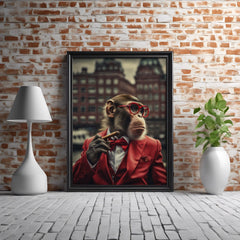Red Suit Soprano | Unique Monkey Wall Art Print - Print