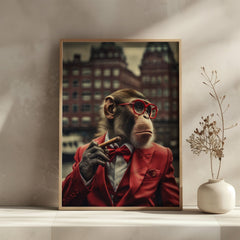 Red Suit Soprano | Unique Monkey Wall Art Print - Print