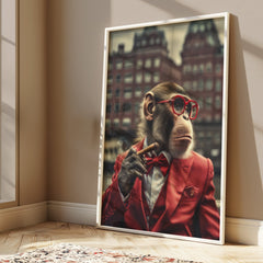 Red Suit Soprano | Unique Monkey Wall Art Print - Print