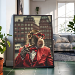 Red Suit Soprano | Unique Monkey Wall Art Print - Print