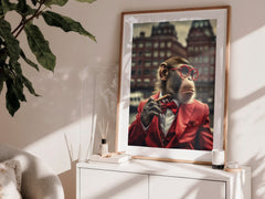Red Suit Soprano | Unique Monkey Wall Art Print - Print